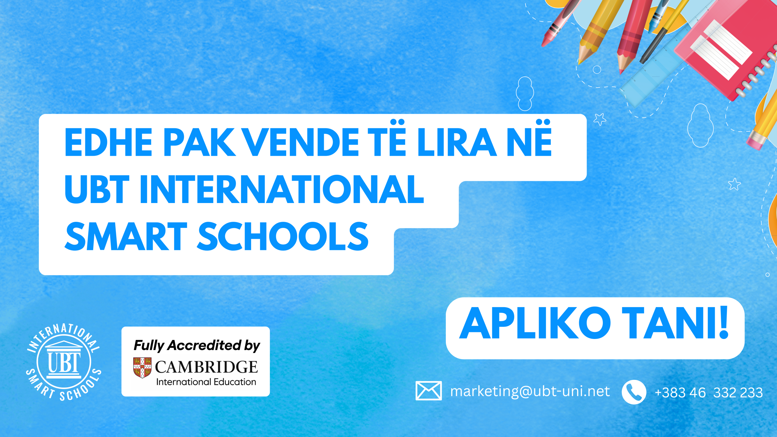 Akreditimi prestigjioz Cambridge rrit interesimin rekord për regjistrime në UBT International Smart Schools